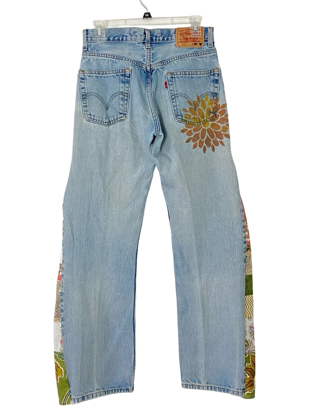 Upcycled Levi’s 505 Custom Jeans Waist 27 Womens Size 4 Small Levis OOAK Floral - Picture 2 of 15